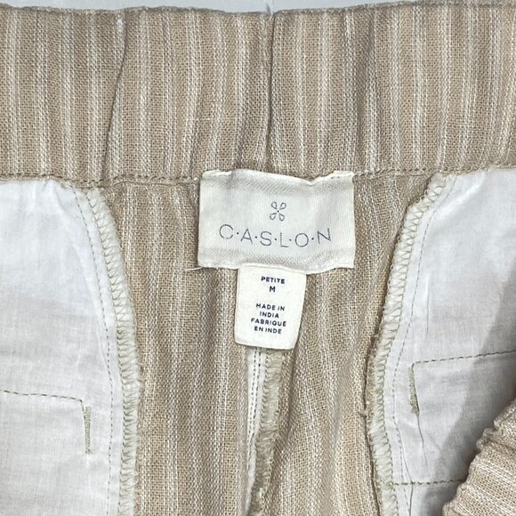 Caslon Linen Blend Pants - Striped Pull-On Petite Size PM - Picture 6 of 9